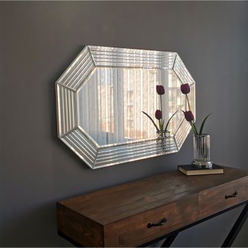 Locelso Silber-Spiegel | 100% MDF | 100x60x2 cm