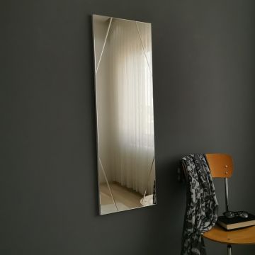 Locelso-Spiegel | 100% MDF | 35x105cm | Wandmontage | Silber