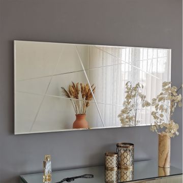 Locelso Silber MDF-Spiegel: 130x62x2 cm