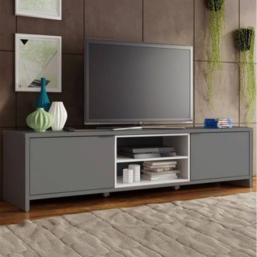 Tv-Möbel Trent 180cm mit 2 Türen - grau/weiß 
