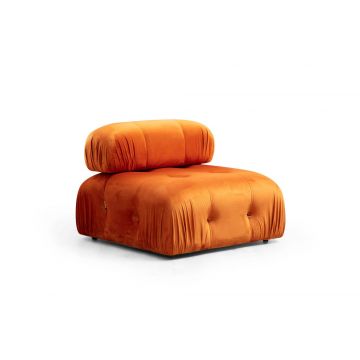 Atelier Del Sofa 1-Sitz-Sofa | Gestell aus Buchenholz/Spanplatten | 100% Polyester-Stoff | Orange