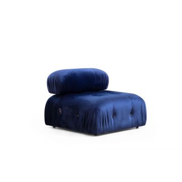 Atelier Del Sofa 1-Sitz Sofa | Buchenholz/Spanholzrahmen | 100% Polyester Stoff | Blau