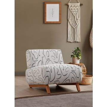 Del Sofa Ohrensessel - Buchenholzrahmen, Polyesterstoff, weiße Beine