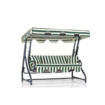 Triple Swing Chair von Woody Fashion - Metallgestell, Polyestergewebe, 2 Kissen, Tragkraft 240kg