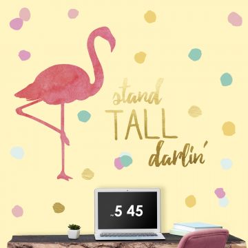 Wandaufkleber Flamingo Stand hoch