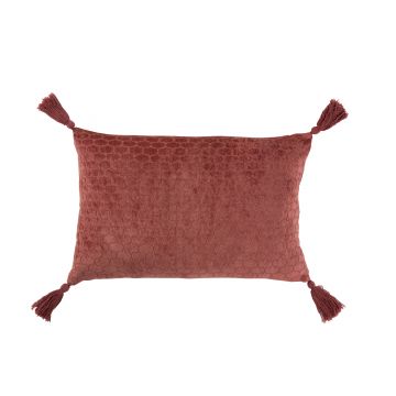 Kissen muster rechteckig baumwolle terracotta rot