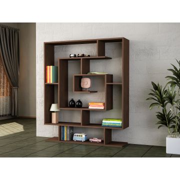 Kunst-Bücherregal aus Holz | Melaminbeschichtet | 18mm Dicke | 124 Breite | Wenge