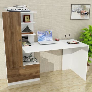 Schreibtisch Kiki-Weiß/Ocker