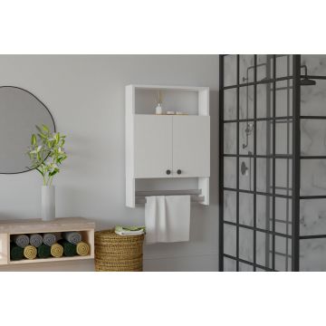 Moderner weißer Badezimmerschrank | Woody Fashion | Wandmontierbar