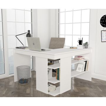 Tera Home Study Desk | 100% Melamin | 18mm dick | 120x73cm | Weiß