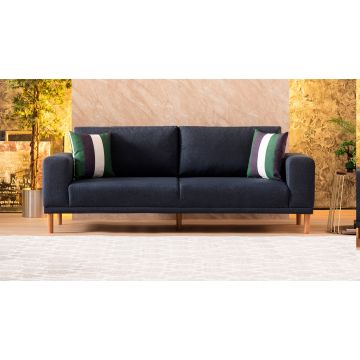 3-Sitzer Sofa | Komfort und Stil | Buchenholzrahmen | Dunkelblau