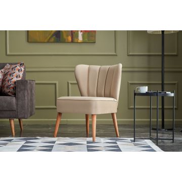 Cream Wing Chair | Atelier Del Sofa | Buchenholzrahmen