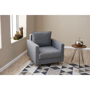 Del Sofa 1-Sitz: Grau Polyester, FIR Rahmen