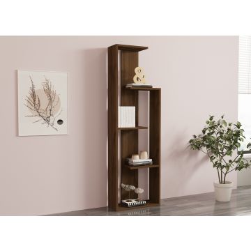 Modisches Bücherregal aus Holz in Nussbaum | 18mm melaminbeschichtete Spanplatte