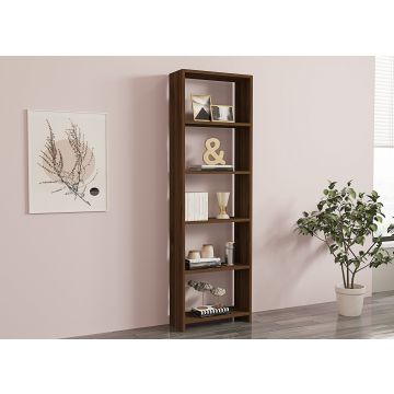 Modernes Bücherregal aus Nussbaumholz mit Wandmontageoption