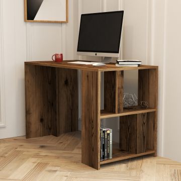 Modischer Schreibtisch | Woody | 100% Melamin beschichtet | Walnuss