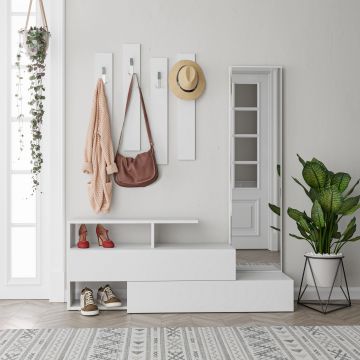 Modehallenständer aus Holz | 100% Melaminbeschichtung | Weiß