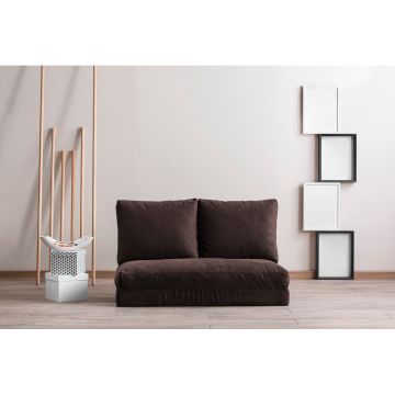 2-Sitzer Sofa-Bett | Komfort und Stil mit Metallrahmen | Braun