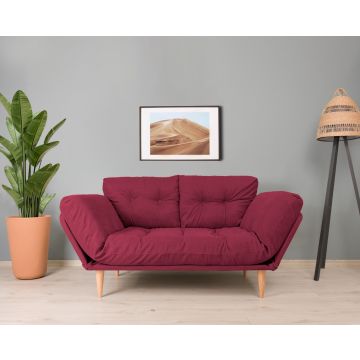 Bequemes 3-Sitz-Sofa | Metallrahmen | Rot | 200kg Belastbarkeit