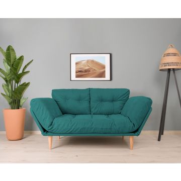 3-Sitzer Sofa-Bett | Komfort und einzigartiges Design | Metallrahmen | Petrolgrün