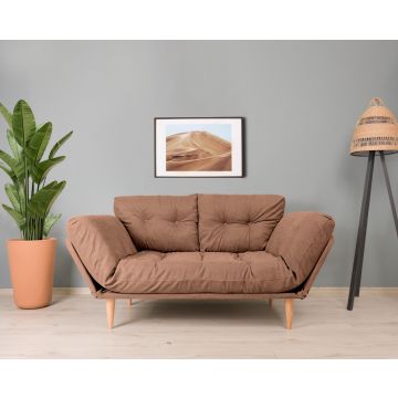 Bequemes 3-Sitz-Sofa mit Metallrahmen und Leinenstoff