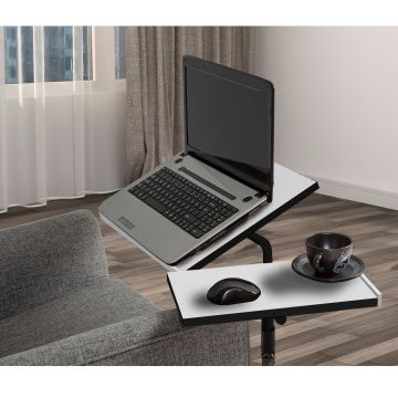 Sapphire Laptop Stehpult | 100% Melamin beschichtet | 18mm Dicke | Metallgestell | Weiß Schwarz