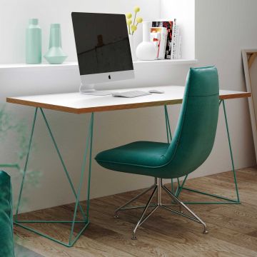 Schreibtisch Flo - weiß/grüne Beine