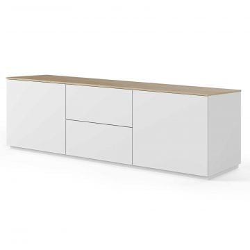 Sideboard Join 180cm mit 2 Türen und 2 Schubladen - matt weiß/Eiche