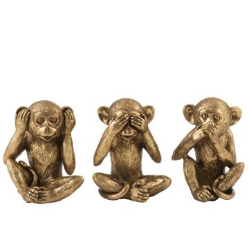Die drei weisen Affen nichts sehen, nichts hören, nichts sagen - Gold