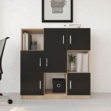 Locelso Multi Cabinet | Eiche Schwarz | 18mm | 119cm