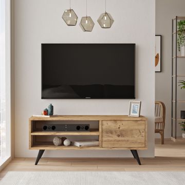 Moderner TV-Ständer mit viel Platz - 100% melaminbeschichtete Spanplatte | Atlantic Pine