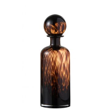 Flasche+korken punkt dekorativ glas braun/schwarz medium