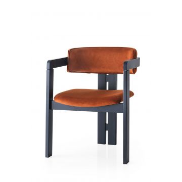 Stylish Woody Fashion Chair | 100% Holzrahmen | Orange Schwarz