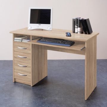 Schreibtisch Jils 110cm mit 4 Schubladen - Eiche