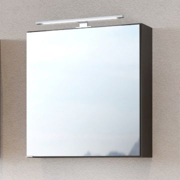 Spiegelschrank Dasa 60cm mit 1 Tür - graphit/mattgrau 