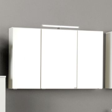Spiegelschrank Florent 120cm mit 3 Türen und LED-Beleuchtung - weiß