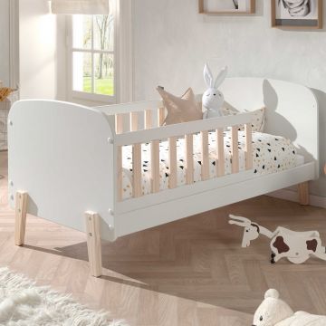 Bett für Kleinkinder Kiddy 70x140cm- weiß/Holz