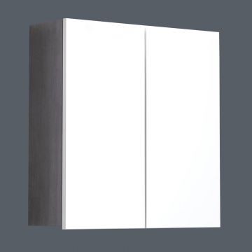 Spiegelschrank Line | 60 x 18 x 67 cm | Smoky Silver Dekor