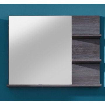 Spiegel mit Ablageflächen | 72 x 20 x 57 cm | Serie Miami/Maine | Smoky Silver