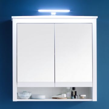 Spiegelschrank Ole | Mit LED-Beleuchtung | 81 x 25 x 80 cm | Weiß
