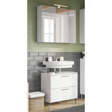 Badezimmerset Artis | Waschtisch und Spiegelschrank | Weiß
