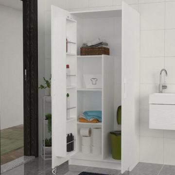 Tera Home Badezimmer Kabinett | Mehrzweck 2-Türen | Extra Storage | 75 Breite | Weiß