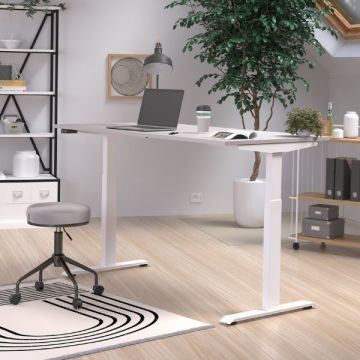 Schreibtisch Hermoso | 160 x 80 x 120 cm | Grau-weißes Design