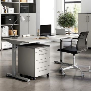 Büro-Set Martinelli | Schreibtisch und Kommode | Weiß