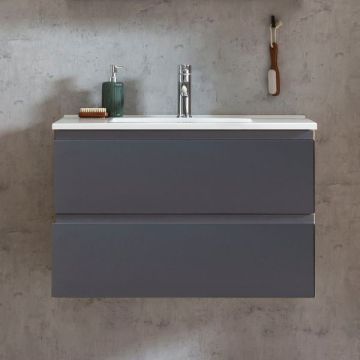 Waschbeckenschrank Varese | 80 x 47 x 56 cm | Wotan Oak / Grey