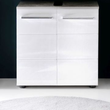 Waschtischunterschrank Nano | 60 x 28 x 60 | Betongrau innen