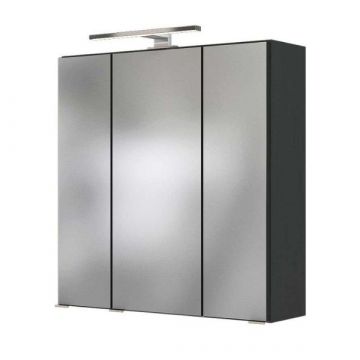 Spiegelschrank Alphonse | Mit Beleuchtung | 20 x 60 x 64 cm | Graphitgrau