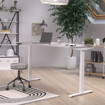 Schreibtisch Hermoso | 180 x 80 x 120 cm | Grau-weißes Design
