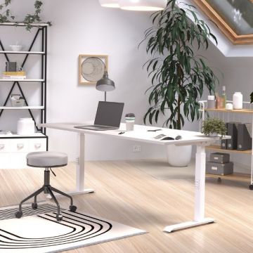 Schreibtisch Hermoso | 180 x 80 x 91 cm | Grau-weißes Design