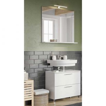 Badezimmerset Artis | Waschbeckenschrank, Wandspiegel mit Beleuchtung | Weiß